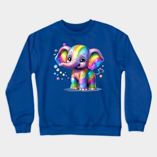 Rainbow baby elephant Crewneck Sweatshirt